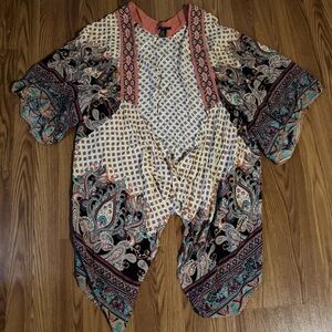 Forever 21 Floral Paisley Kimono Open Cardigan Size M/L Bohemian Hippie 70’s Y2k